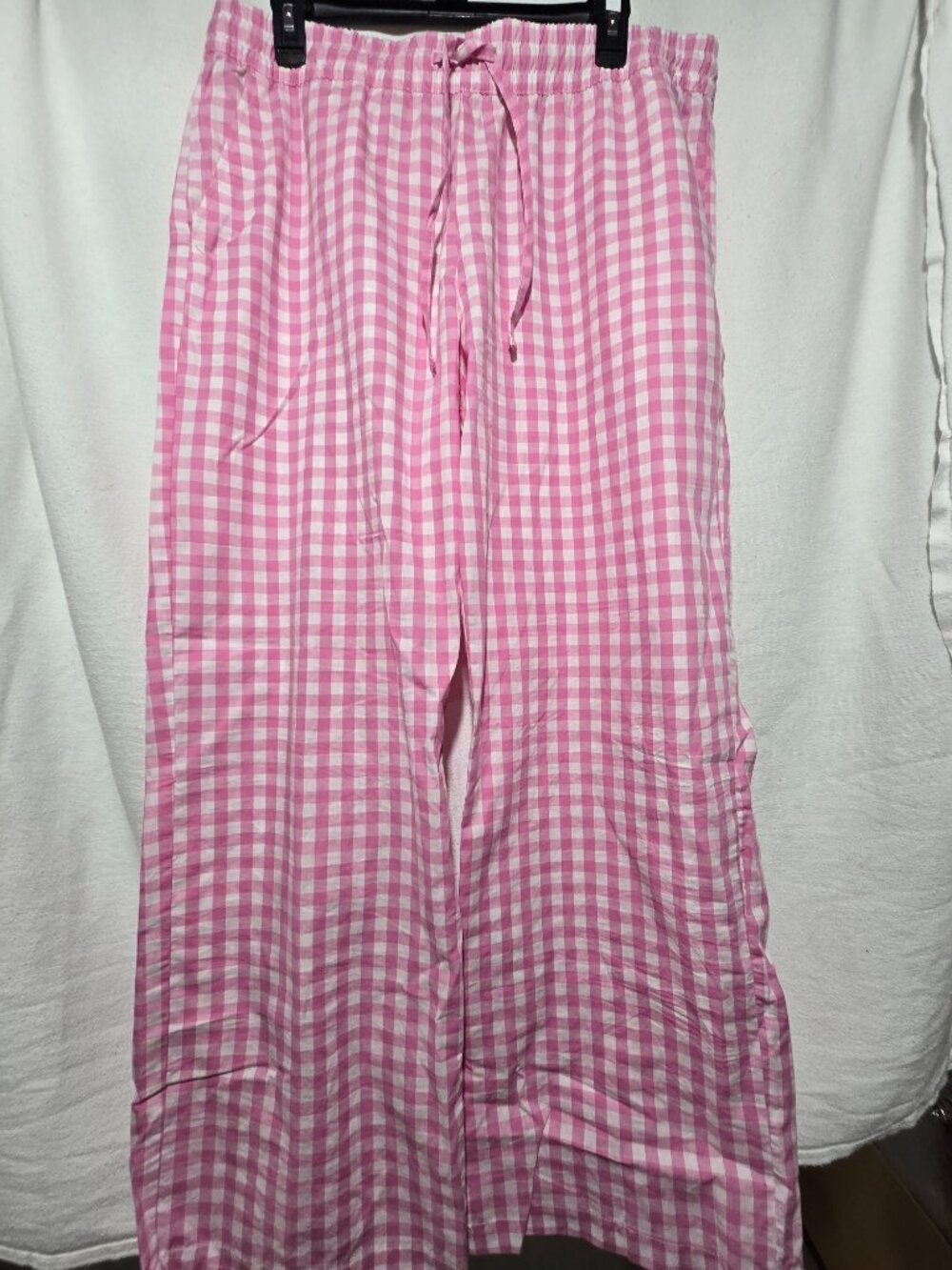 Gap Pink Gingham Check Pajama Pants Women's Size L 100% Cotton Lounge Pants GUC